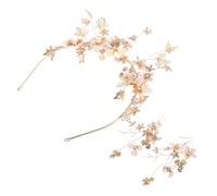 Beavorty 1 Set Set di orecchini a fascia Accessori addio nubilato contorto Orecchini d'oro Nozze arredamento barocco fasce per costumi da donna fascia da sposa Lega di zinco