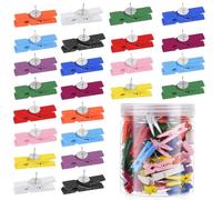 Beavorty 100 Pezzi Clip Puntine di Legno per Lavagnetta Sughero per Organizzazione Facile e Progetti Artistici Materiale Legno e Metallo Colore Assortito Stili Multipli