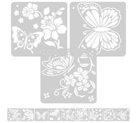 Beavorty 12 Fogli Template Farfalla per Pittura Muro, Pet Bianco | Bordi Lisci, Forma Farfalla, Stile Chic, per Decorazione Casa e Parete, Aspetto Bello