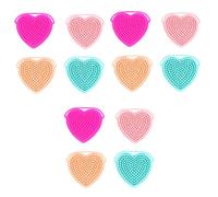 Beavorty 12 Pz Spazzola da bagno a forma di cuore massaggiatore per pennello per il viso a mano spazzola per il massaggio del viso spazzola per il viso domestica Mancare