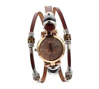 Beavorty 1pezzi Orologio Da Polso in Pelle Al Per Donna Specchio in Vetro e Metallo Comodo e Resistente Semplici Per Chiara Lettura