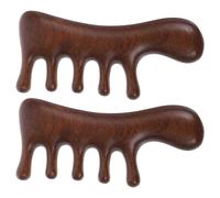 Beavorty 2 Pettini Da Massaggio In Legno Pettini A Denti Larghi Spazzola Per In Bambù Naturale Per Ricci Strumenti Per Raschiare Il Capelluto Districanti