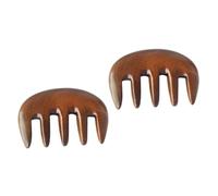 Beavorty 2 Pezzi 5 Pettini Per in Legno Naturale A 5 Denti Per Uomo Spazzole Esfolianti