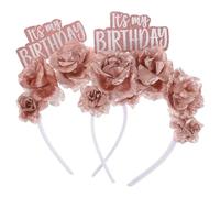 Beavorty 2 Pezzi Corona dei capelli Taste per fiori Bande per capelli per ragazze accessori floreali con fiori Copricapo di compleanno