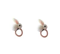 Beavorty 2 Pezzi Elastici per con Coniglio Bianco Fascia Elastica Ponytail per Bambine Accessorio Stretch per Ragazze Tenuta e Stile