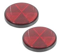 Beavorty 2 Pezzi Riflettore Rotondo Rosso in Plastica Vite Ø56mm, Set Catarifrangenti Sicurezza per Bicicletta, Motociclo e Rimorchio, Accessorio Posteriore per Segnalazione Stradale