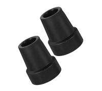 Beavorty 2 Pezzi Tappetino antiscivolo per stampelle attrezzatura da arrampicata all'aperto topper di canna fondo di canna piede sostitutivo punte di canna gomma da cancellare Black