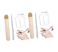 Beavorty 2 Pz Tavolozza Smalto Trasparente Specchio a Mano Vassoio Per Mescolare Lo Smalto Palette Di Fondotinta Per La Miscelazione Tavolozze Kit Da Manicure Maschera Acciaio Inossidabile