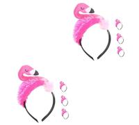 Beavorty 2 Set Fascia Fenicottero Hair Charms Lovable Costumi Estivi Bandana Hawaii Gruppo Musicale Fasce Per La Testa Fascia Animale Accessori Per Per Donna Raso Rosy 4 Pezzi*2