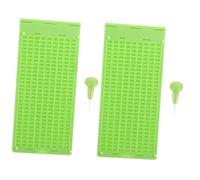 Beavorty 2 Set Lavagna Braille Plastica Resistente con Punteruolo per Scrittura Braille Didattica per Non Vedenti Design Semplice e Portatile Righe