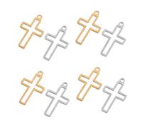 Beavorty 20 Pezzi Di Orecchini A Croce Con Crocifisso In Acciaio Inossidabile Ciondoli Fai Da Te Accessori Per Gioielli Ciondolo A Croce In Acciaio Inossidabile Piccolo Ciondolo A