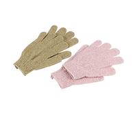 Beavorty 2paia Guanti Da Bagno Esfolianti Cinque Dita Da Rosa e Verde Per Massaggio e Pulizia Della Per Uomini Donne e Studenti Perfetti Per Relax Doccia