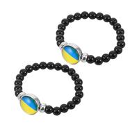 Beavorty 2pezzi Bracciale Bandiera Design Chic Perline Cabochon Accessorio Da Polso Per Donne e Ragazze Souvenir Per Festa Nazionale o Uso Quotidiano Realizzato Smalto e Materiali Metallici