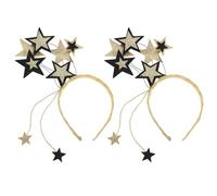 Beavorty 2pezzi Cerchietto Stelle Cinque Punte e Paillettes Fascia per Capelli Decorativa per Ragazze per Feste di Compleanno Capodanno e Altre Occasioni Festose