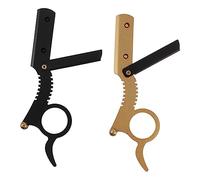 Beavorty 2pezzi Rasoio Manuale Professionale Per Barba e Sopracciglia Da Inossidabile Per Barbiere e Parrucchiere e Sicuro e Facile Da Usare