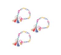 Beavorty 3 Pezzi Bracciale Cavigliera Regolabile Acrilico Piede Estivi per Design Creativo e Dettagliato Accessorio Unisex