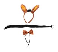 Beavorty 3 pezzi Costume per Halloween con Orecchie Realistiche e Accessori per Cosplay e Feste per Adulti Adatto per Eventi e Teatri