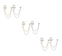 Beavorty 3 Set Corso Diamante-intarsato Smalto Spillo Nozze Decorazione Del Matrimonio Spille Spilla A Catena Spilla Da Collo A Camicia Catena Spilla Lega Di Zinco 2 Pezzi * 3