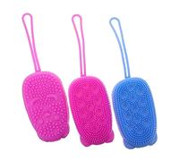 Beavorty 3pezzi Spazzole Da Bagno Silicone Spazzole Massaggianti Esfolianti Morbide e Sicure Per Igiene Completa Del Corpo Adatte Per Tutte Le Parti Colori Misti