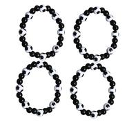 Beavorty 4 Pezzi braccialetto del tifoso di calcio uomini donne bracciali per uomini braccialetto sportivo Braccialetti per talloni sportivi per uomini bracciali a tema sportivo resina