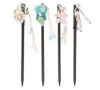 Beavorty 4 Pezzi Di Bastoncini Per Cinesi D'Epoca: Bacchette Di Legno Fatte A Mano Con Nappa Bacchette Antiche Per Per Matrimoni Hanfu Feste Per Donne E Ragazze.