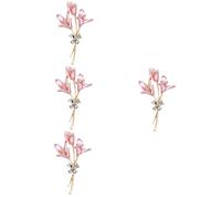 Beavorty 4 Pezzi Stume di giglio d'oro spilla orchidea sciarpa spille per le donne puntalini vestiti adornare spilla da sposa spilla artigianale Spilla a scialle lega