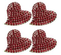 Beavorty 4 Spille a Forma di Cuore Strass per Donna, Spilla D’amore per San e Matrimonio, Accessorio Elegante per Feste, Compleanni e Regali Speciali