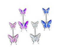 Beavorty 4pezzi Anello Per Pancia Forma Di Farfalla Anelli Per Il Girovita Per Donne Ragazze Gioielli Piercing Anallergici Resistenti Alla Corrosione