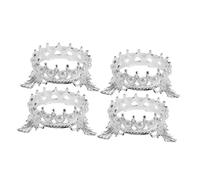 Beavorty 4pezzi Organizzatore di Pennelli per Nail Art Forma di Corona Perle Finte Supporto per Strumenti per Manicure per Saloni e Uso Domestico