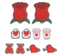 Beavorty 5 Paia di Orecchini a Bottone a Cuore Rosso per Donna, Accessori Moda la Festa degli Innamorati, Orecchini D'amore per Ragazze, Design Confortevole e Versatile per Uso