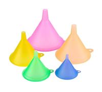 Beavorty 5 Pezzi Mini Imbuto di Plastica Manico Corto per Liquidi | Riutilizzabile e Leggero, per Cruet e Contenitori di Spezie, Uso Auto e Esperimenti Scientifici