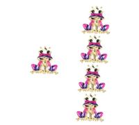 Beavorty 5 Pezzi spilla rana divertente cartone animato decorazione ornamenti spilla a forma di rana perno dei cartoni animati spillo di rana spilla per donna Lega di zinco