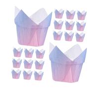 Beavorty 50 Pezzi Pirottini di Carta Tulipano per Cupcake e Muffin, senza Odore, Materiali Sani, Forma Elegante e Delicata, per Pasticcerie e Negozi di Dolci