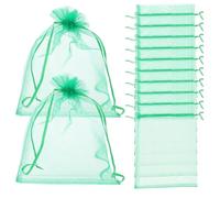 Beavorty 50 Pezzi Sacchetti in Rete Coulisse per Frutta, Sacchi a Rete da Giardino Protezione Piante Antiuccelli e Insetti, Borsa Leggera 15x20 Cm per Orto e Giardino