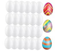 Beavorty 50 Pezzi Uova in Schiuma Bianche per Decorare Forma Uovo di Pasqua Resistente e Multi-Funzione per Progetti di Artigianato Fai da Te e Decorazioni Pasquali