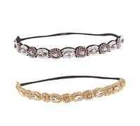 Beavorty 5pezzi Fasce Per Capelli Donna Handmade Con Perle Colorate Cerchietti Leggeri Ed Elastici Accessorio Moda Per Matrimoni e Occasioni Casual Verde Perla Crema Blu Verde