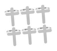 Beavorty 6 Pezzi Anello per Tovagliolo a Forma di Croce in Lega Argento Elegante e Decorativo, Comodo e Resistente per Allestimenti Tavola e Eventi Speciali