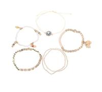 Beavorty 6 Pezzi Braccialetto Di Moda Per Braccialetti D'argento Per Le Donne Perline Braccialetto Braccialetti Per Le Donne Bracciale Con Perline Decorazione Bracciali Bicchiere Bianca