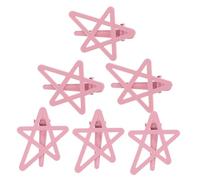 Beavorty 6 Pezzi forcina a stella lungo per sei forma con clip a stella ricci folti donne ragazze bande molletta mollette a stella Lega di zinco rosa
