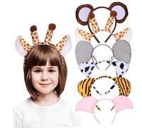 Beavorty 6 Pezzi Set Di Copricapo Animale Tiger Ears Baschia Orecchie Di Animali Orecchie Da Topo Bande Ragazzo Zebra Fascia Animali Bunny Ears Fasce Per Ragazza Fasce Uniche Stoffa