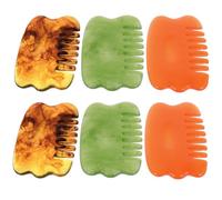 Beavorty 6pezzi Pettine Raschiante Gua Sha Pettine Multifunzionale Massaggiatore Per Capelluto Tavola Gua Sha Tavola Raschiante Per Della Testa e Rilassamento