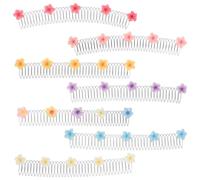 Beavorty 7 Pezzi Fermagli Elastici per con Fiori in Metallo Invisibili Pettine Finitura Senza Segni per Chignon e Frangia Accessori per Acconciature Femminili
