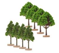 Beavorty 8 Pezzi Albero in Miniatura Realistico per Plastici Ferroviari e | Verde, Plastico e Legno, Decorazione Versatile per Micro Paesaggi, Architettura, Villaggi e Diorami