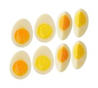 Beavorty 8 Pezzi di Uova Finte Realistiche per Fotografia, Modelli di Cibo da Cucina Artificiali a Fette, Oggetti di Scena Leggeri e Versatili per Uso Didattico e Marketing