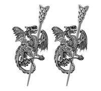 Beavorty Accessori Per Chioma Vintage Set 2 Fermagli in Metallo a Forma Di Drago, Forcine Per Chignon, Per Uso Quotidiano e Cerimonie