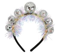 Beavorty Accessori Per Feste in Discoteca Fascia a Sfera a Specchio Accessori Per Anni '80 Iridescente Compleanno Decorazione Per Feste in Discoteca Arredamento Per Plastica