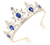 Beavorty accessorio per a matrimonio per la sposa Accessori per da damigella corvo coroncina sposa Banda per da sposa in maschera Cristallo bianco Blu