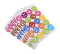 Beavorty Adesivi Numerici Rotondi in Pvc 5 Fogli Impermeabili Autoadesivi, Etichette Colorate Numeri per Casa, Scuola e Decorazioni