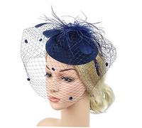 Beavorty Basco Donna Raffinato in Tulle Blu Scuro, Accessorio per Chioma da Sposa Confortevole e Stabile per Cerimonie e Festival