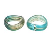 Beavorty Bracciale Rigido Trasparente in Acrilico 2 Pezzi, Braccialetti Geometrici da Donna Fascia Larga e Bordi Arrotondati, Accessori Vintage Retrò per Feste ed Estati al Mare